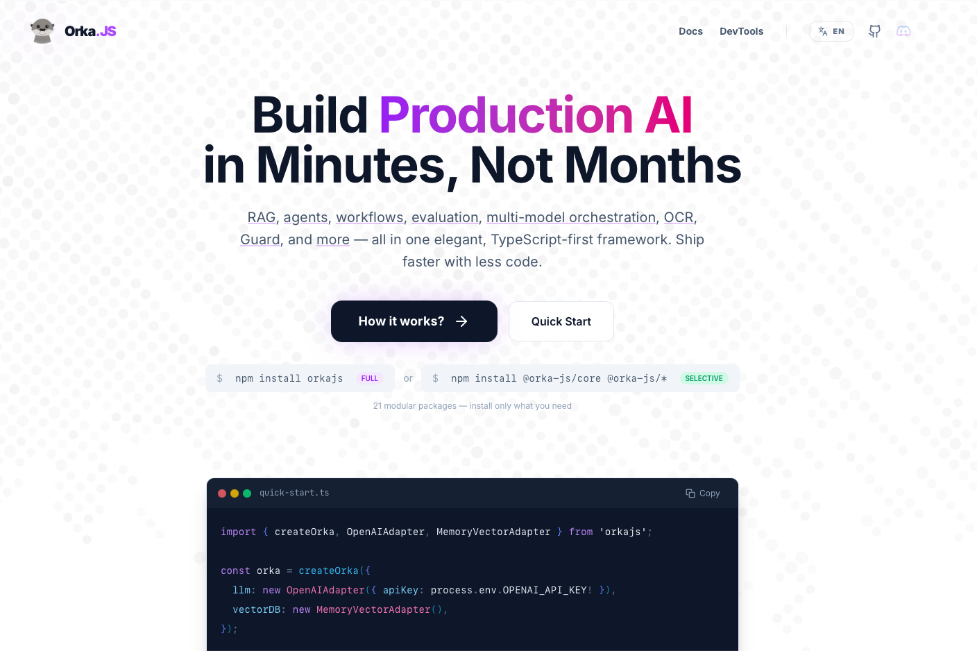 OrkaJS - TypeScript Framework for Production LLM Systems